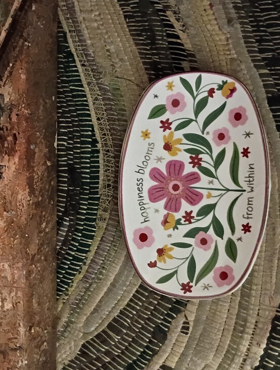 Vintage Other - Vintage Floral Trinket Dish - 'Happiness Blooms'